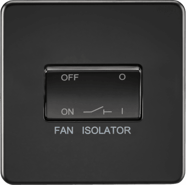 SF1100MBB Screwless 3 Pole Fan Isolator Switch in Matt Black