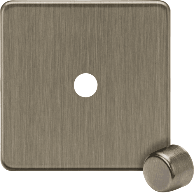 Knightsbridge Switches and Sockets SF1DIMAB Screwless 1G Dimmer Plate with Matching Metal Dimmer Cap in Antique Brass