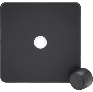 SF1DIMAT Screwless 1G Dimmer plate with Matching Metal Dimmer Cap in Anthracite