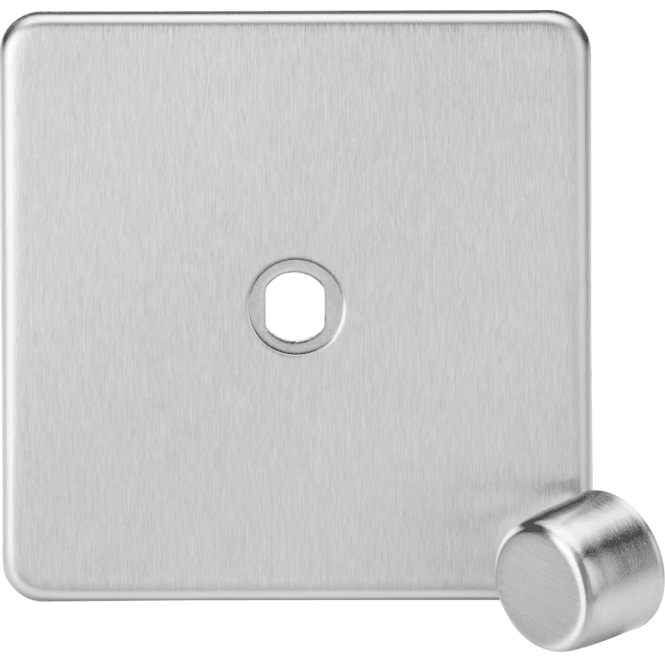 Knightsbridge Switches and Sockets SF1DIMBC Screwless 1G Dimmer plate with Matching Metal Dimmer Cap in Brushed Chrome