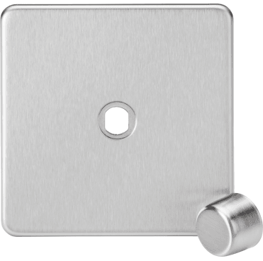 SF1DIMBC Screwless 1G Dimmer plate with Matching Metal Dimmer Cap in Brushed Chrome