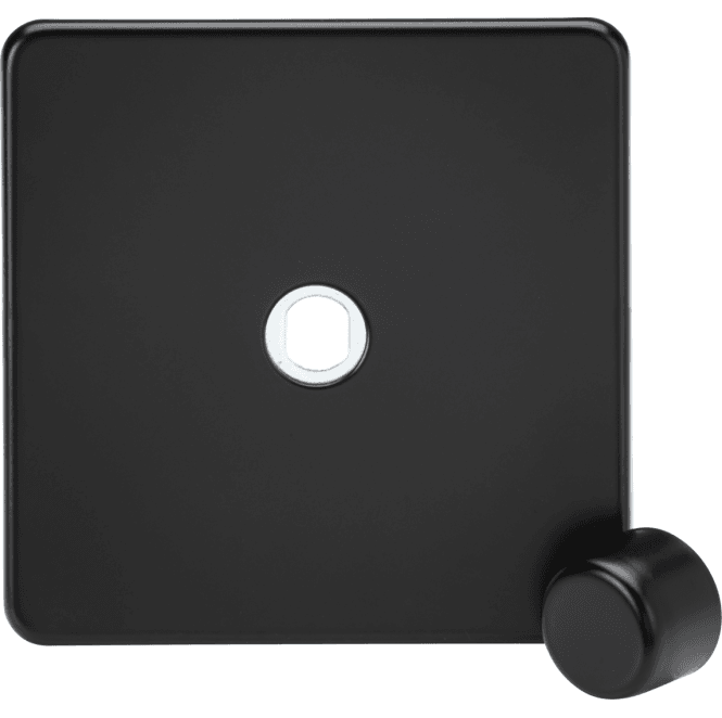 Knightsbridge Switches and Sockets SF1DIMMBB Screwless 1G Dimmer plate with Matching Metal Dimmer Cap in Matt Black