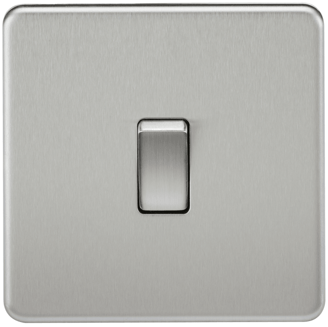Knightsbridge Switches and Sockets SF2000BC Screwless 1G 2W Switch in Brushed Chrome