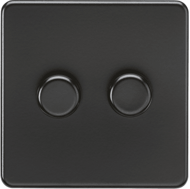 SF2182MBB Screwless 2G 2W Dimmer Switch in Matt Black