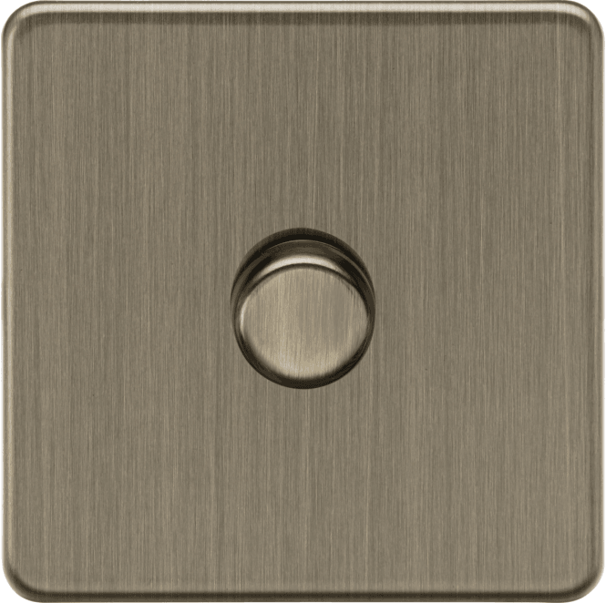 Knightsbridge Switches and Sockets SF2191AB Screwless 1G 2W 10-200W (5-150W LED) Intelligent Dimmer in Antique Brass