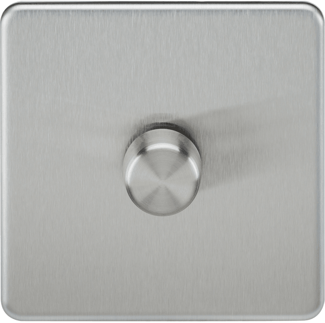 Knightsbridge Switches and Sockets SF2191BC Screwless 1G 2W 10-200W (5-150W LED) Intelligent Dimmer in Brushed Chrome
