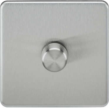 SF2191BC Screwless 1G 2W 10-200W (5-150W LED) Intelligent Dimmer in Brushed Chrome