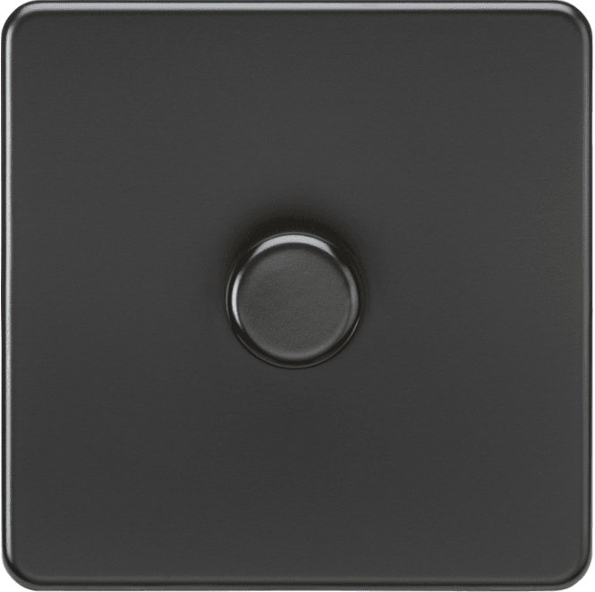 Knightsbridge Switches and Sockets SF2191MB Screwless 1G 2W 10-200W (5-150W LED) Intelligent Dimmer in Matt Black