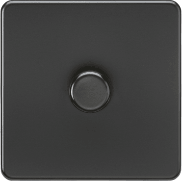 SF2191MB Screwless 1G 2W 10-200W (5-150W LED) Intelligent Dimmer in Matt Black