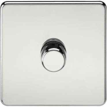 SF2191PC Screwless 1G 2W 10-200W (5-150W LED) Intelligent Dimmer in Polished Chrome