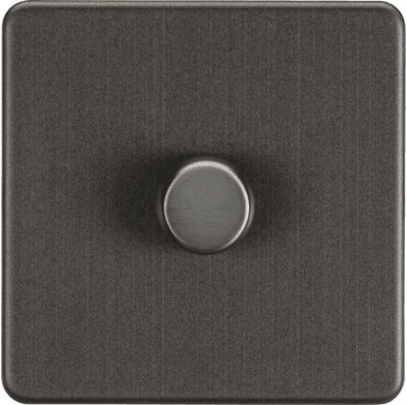 SF2191SB Screwless 1G 2W 10-200W (5-150W LED) Intelligent Dimmer in Smoked Bronze