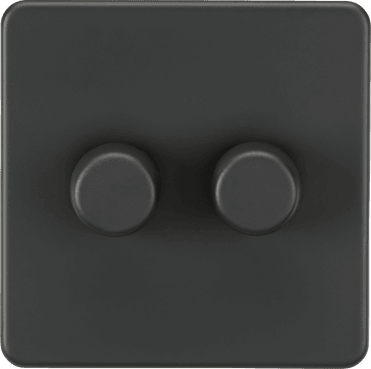 SF2192AT Screwless 2G 2W 10-200W (5-150W LED) Intelligent Dimmer in Anthracite