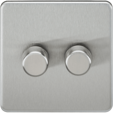 SF2192BC Screwless 2G 2W 10-200W (5-150W LED) Intelligent Dimmer in Brushed Chrome