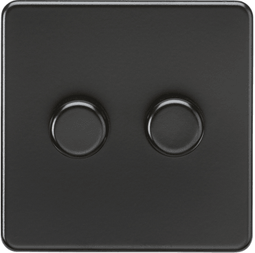 SF2192MB Screwless 2G 2W 10-200W (5-150W LED) Intelligent Dimmer in Matt Black