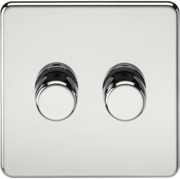 SF2192PC Screwless 2G 2W 10-200W (5-150W LED) Intelligent Dimmer in Polished Chrome