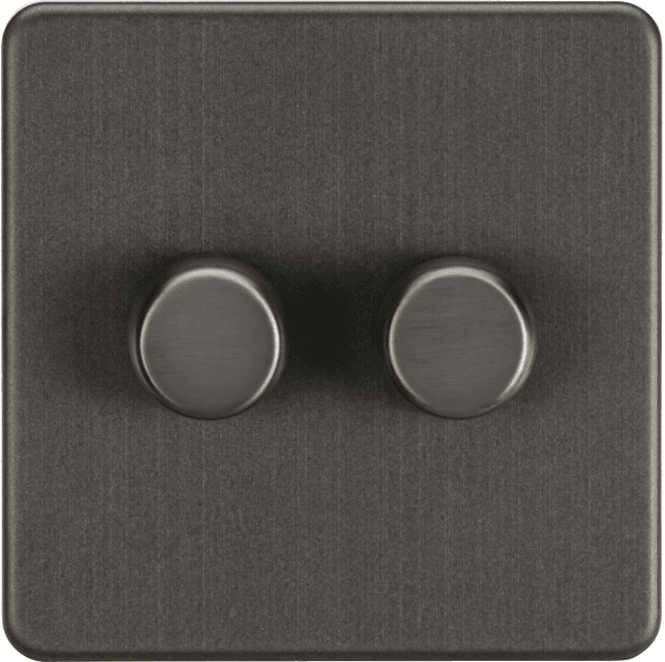 Knightsbridge Switches and Sockets SF2192SB Screwless 2G 2W 10-200W (5-150W LED) Intelligent Dimmer in Smoked Bronze