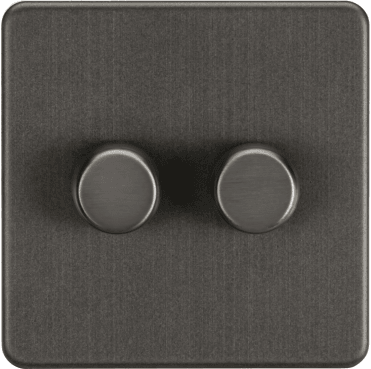 SF2192SB Screwless 2G 2W 10-200W (5-150W LED) Intelligent Dimmer in Smoked Bronze