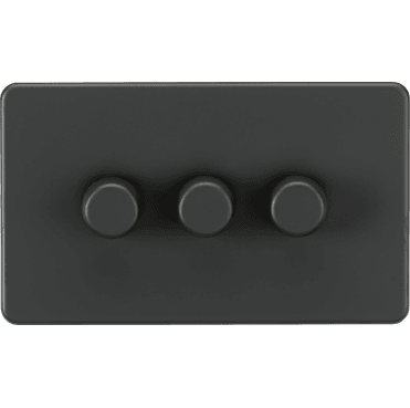 SF2193AT Screwless 3G 2W 10-200W (5-150W LED) Intelligent Dimmer in Anthracite