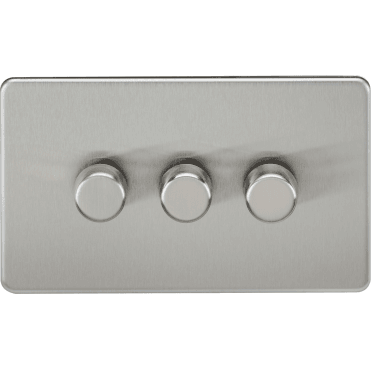 SF2193BC Screwless 3G 2W 10-200W (5-150W LED) Intelligent Dimmer in Brushed Chrome