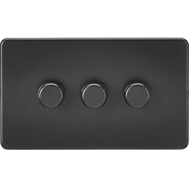 SF2193MB Screwless 3G 2W 10-200W (5-150W LED) Intelligent Dimmer in Matt Black