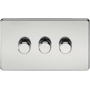 SF2193PC Screwless 3G 2W 10-200W (5-150W LED) Intelligent Dimmer in Polished Chrome