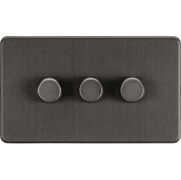 SF2193SB Screwless 3G 2W 10-200W (5-150W LED) Intelligent Dimmer in Smoked Bronze