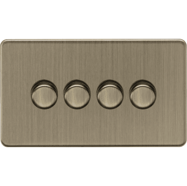 SF2194AB Screwless 4G 2W 10-200W (5-150W LED) Intelligent Dimmer in Antique Brass