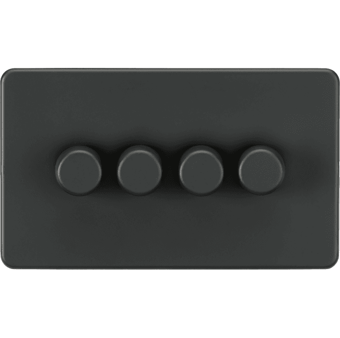 Knightsbridge Switches and Sockets SF2194AT Screwless 4G 2W 10-200W (5-150W LED) Intelligent Dimmer in Anthracite