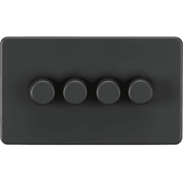 SF2194AT Screwless 4G 2W 10-200W (5-150W LED) Intelligent Dimmer in Anthracite