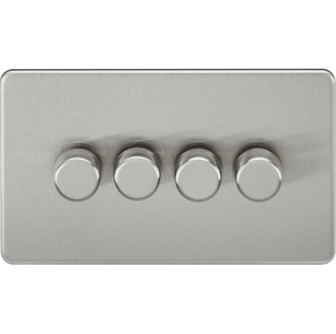 Knightsbridge Switches and Sockets SF2194BC Screwless 4G 2W 10-200W (5-150W LED) Intelligent Dimmer in Brushed Chrome
