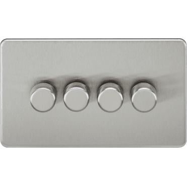 SF2194BC Screwless 4G 2W 10-200W (5-150W LED) Intelligent Dimmer in Brushed Chrome
