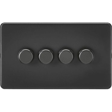SF2194MBB Screwless 4G 2W 10-200W (5-150W LED) Intelligent Dimmer in Matt Black