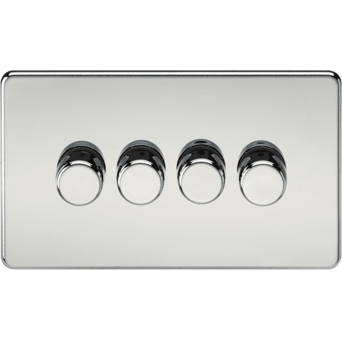 Knightsbridge Switches and Sockets SF2194PC Screwless 4G 2W 10-200W (5-150W LED) Intelligent Dimmer in Polished Chrome