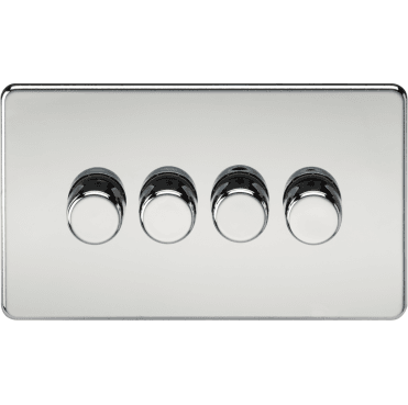 SF2194PC Screwless 4G 2W 10-200W (5-150W LED) Intelligent Dimmer in Polished Chrome