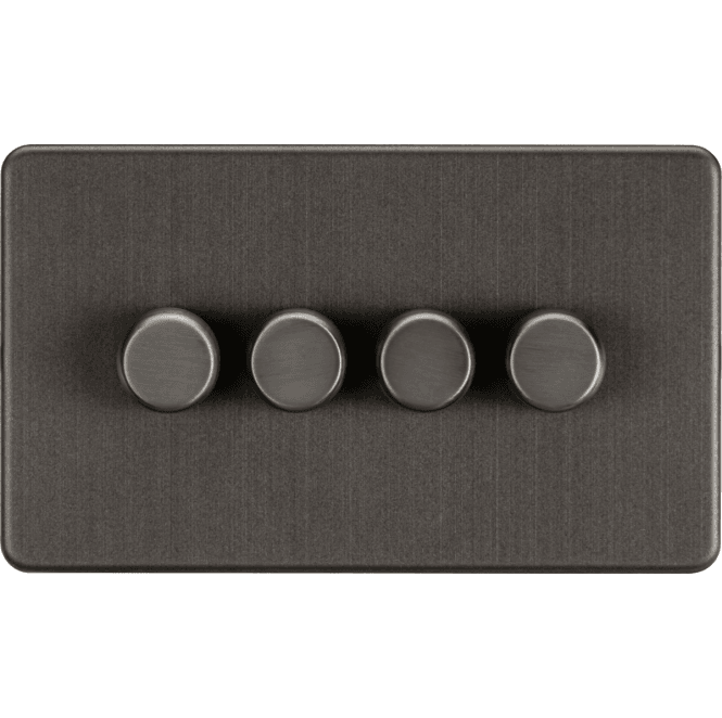 Knightsbridge Switches and Sockets SF2194SB Screwless 4G 2W 10-200W (5-150W LED) Intelligent Dimmer in Smoked Bronze