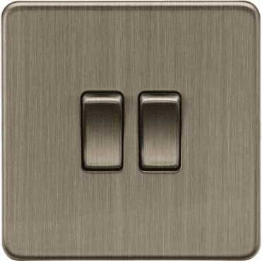 SF3000AB Screwless 2G 2W Switch in Antique Brass