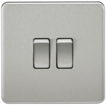 SF3000BC Screwless 2G 2W Switch in Brushed Chrome