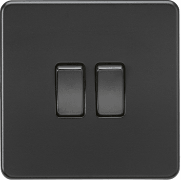 SF3000MBB Screwless 2G 2W Switch in Matt Black
