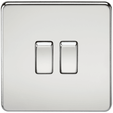 SF3000PC Screwless 2G 2W Switch in Polished Chrome