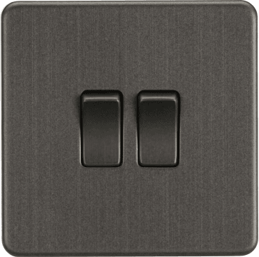 SF3000SB Screwless 2G 2W Switch in Smoked Bronze