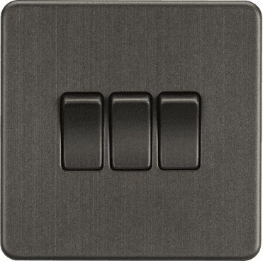 SF4000SB Screwless 3G 2W Switch in Smoked Bronze