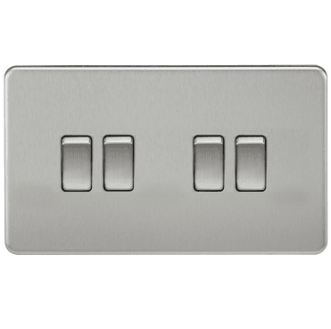SF4100BC Screwless 4G 2W Switch in Brushed Chrome