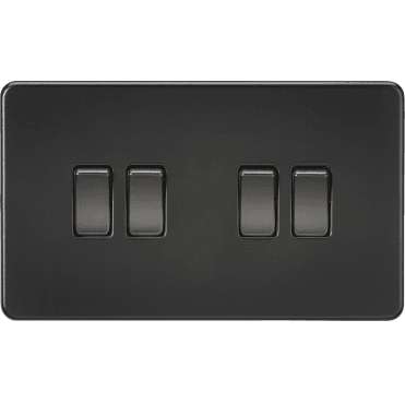 SF4100MBB Screwless 4G 2W Switch in Matt Black