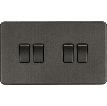 SF4100SB Screwless 4G 2W Switch in Smoked Bronze