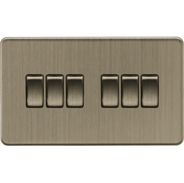 SF4200AB Screwless 6G 2W Switch in Antique Brass