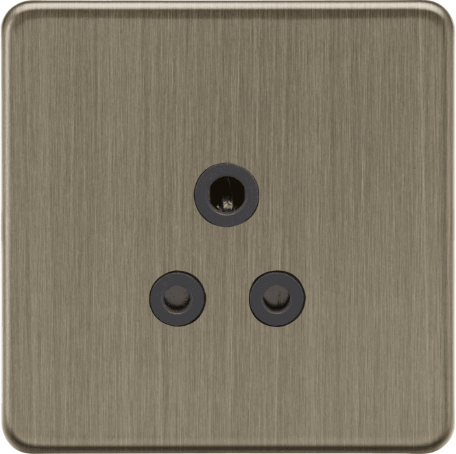 Knightsbridge Switches and Sockets SF5AAB Screwless 5A Unswitched Socket in Antique Brass