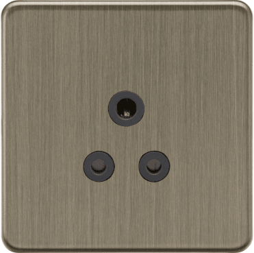 SF5AAB Screwless 5A Unswitched Socket in Antique Brass