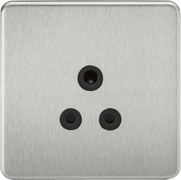 SF5ABC Screwless 5A Unswitched Socket with Black Insert in Brushed Chrome