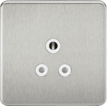 SF5ABCW Screwless 5A Unswitched Socket with White Insert in Brushed Chrome