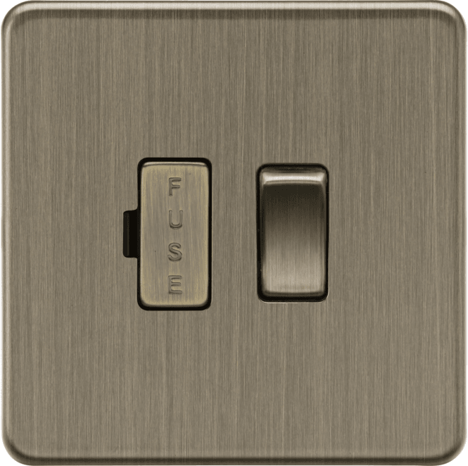 Knightsbridge Switches and Sockets SF6300AB Screwless 13a Switched Fused Spur in Antique Brass
